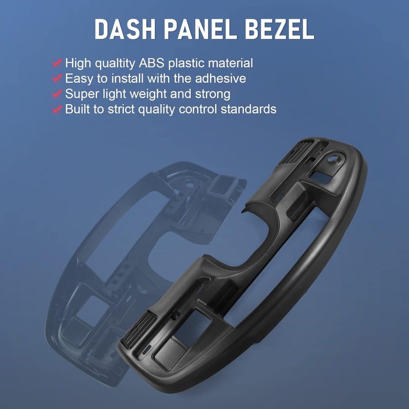 JDMSPEED Instrument Dash Cluster Bezel Dash Panel Replacement Compatible with (Diesel Engines Only) 1994-1997 Ford F250 F350 F Series Super Duty Cluster Dash Bezel F4TZ-15044D70-C - Image 3